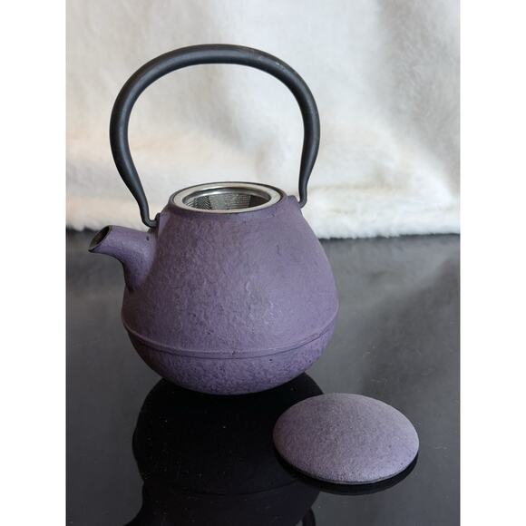 Roji NANBU IRON STUDIO Cast Iron Mini Teapot Black / Purple Tea Infuser 12 oz - Picture 2 of 9